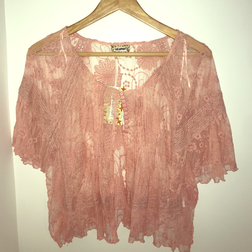 Lightweight blush shawl/shirt... BRAND NEW!
